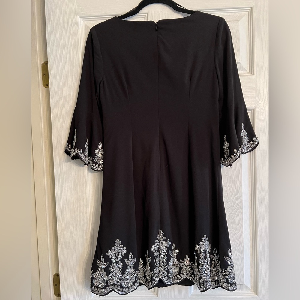 Adrianna Papell Dress Black Cocktail Rhinestone 2P - Picture 3 of 4